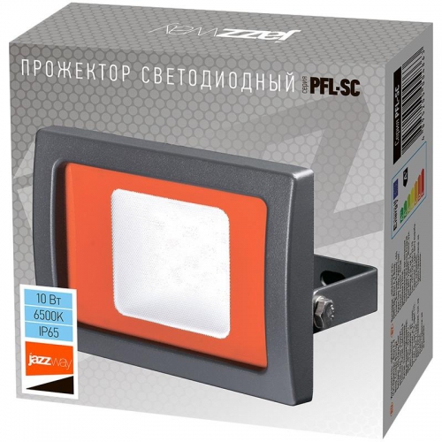 Прожектор светодиодный PFL-SC 10Вт 6500К IP65 190-260В ДО закален. матов. стекло JazzWay 5004863 5004863