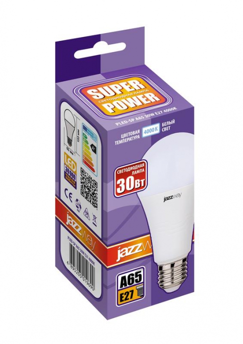 Лампа светодиодная PLED-SP 30Вт A65 4000К нейтр. бел. E27 230/50Гц JazzWay 5019690 5019690
