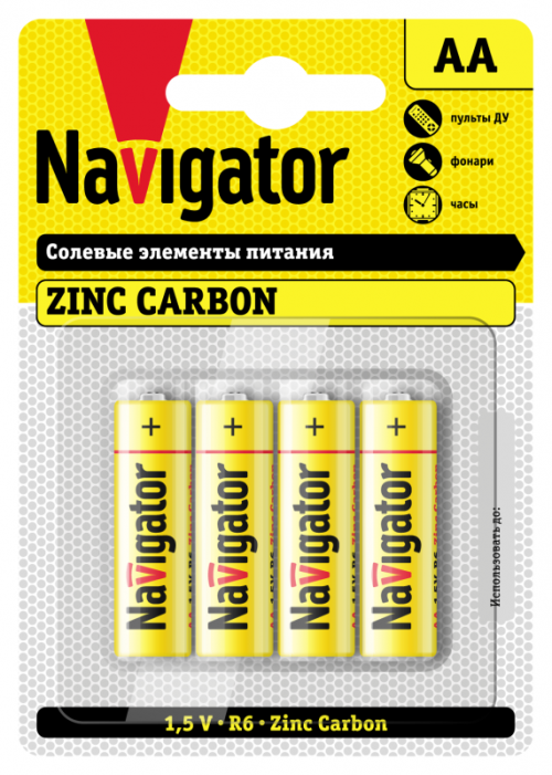 Элемент питания солевой 94 758 NBT-NS-R6-BP4 (блист.4шт) Navigator 94758 94758