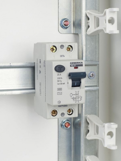 Выключатель дифференциального тока (УЗО) 2п 25А 30мА тип AC ВД1-63 GENERICA MDV15-2-025-030 MDV15-2-025-030