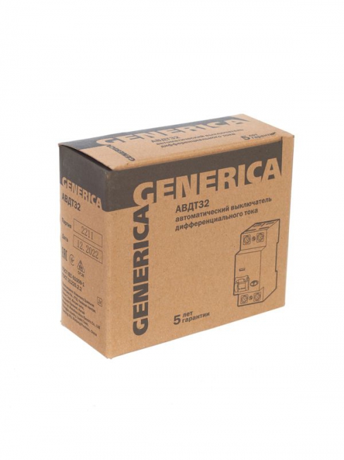 Выключатель автоматический дифференциального тока 2п C 16А 30мА тип AC 4.5кА АВДТ 32 C16 GENERICA MAD25-5-016-C-30 MAD25-5-016-C-30