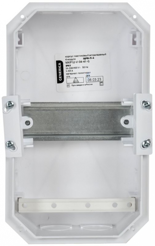 Бокс ЩРВ-П-4 мод. встраив. пластик IP41 GENERICA MKP12-V-04-41-G MKP12-V-04-41-G