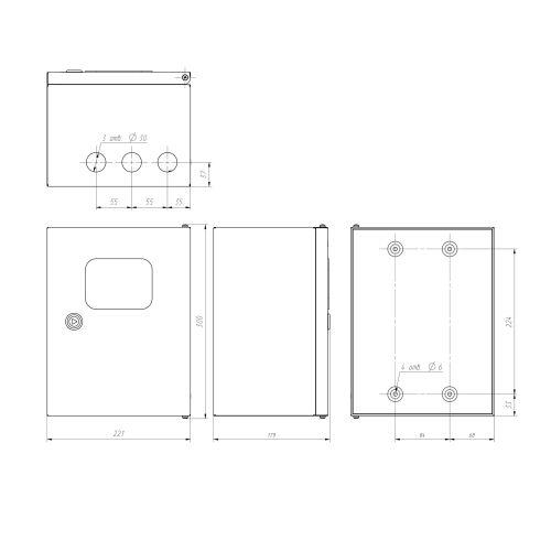 Корпус металлический ЩМПг (окно)-00 290х220х175 IP54 NO_SIMPLE_STM_SHMPg(okno)-00_IP54 ЭРА Б0041659 Б0041659