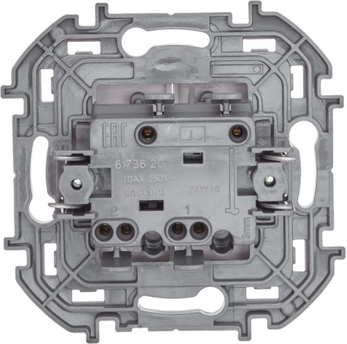 Выключатель 2-кл. Inspiria 10А IP20 250В 10AX механизм бел. Leg 673620 673620