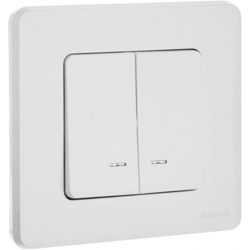 Выключатель 2-кл. Inspiria 10А IP20 250В 10AX с подсветкой/индикацией механизм бел. Leg 673630 673630