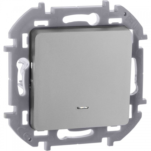 Выключатель 1-кл. Inspiria 10А IP20 250В 10AX с подсветкой/индикацией механизм алюм. Leg 673612 673612