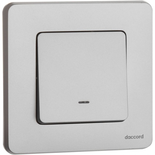 Выключатель 1-кл. Inspiria 10А IP20 250В 10AX с подсветкой/индикацией механизм алюм. Leg 673612 673612