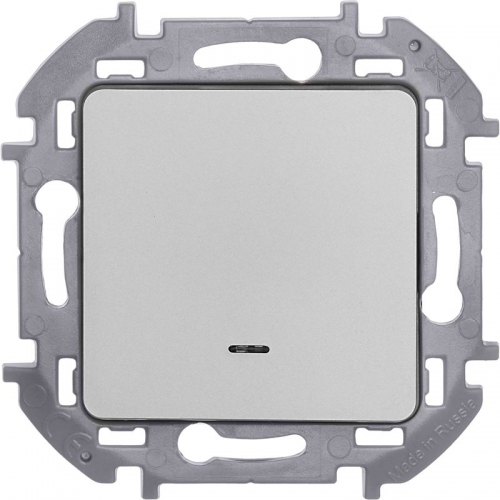 Выключатель 1-кл. Inspiria 10А IP20 250В 10AX с подсветкой/индикацией механизм алюм. Leg 673612 673612