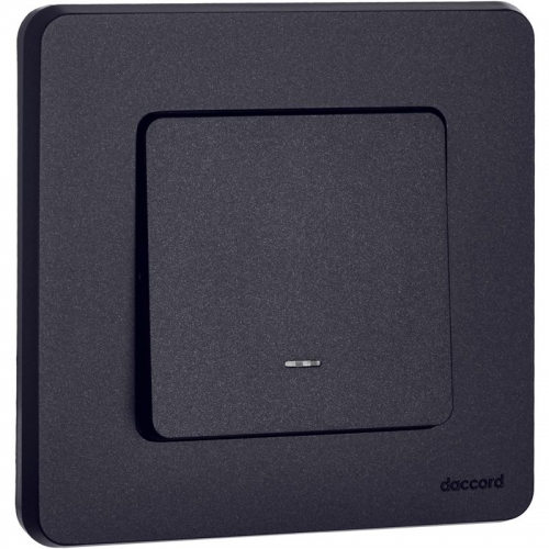 Выключатель 1-кл. Inspiria 10А IP20 250В 10AX с подсветкой/индикацией механизм антрацит Leg 673613 673613