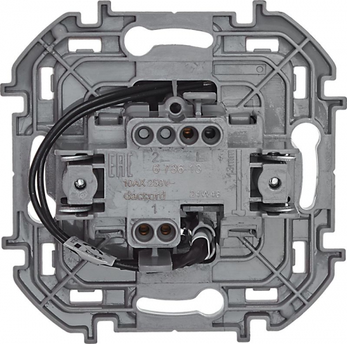Выключатель 1-кл. Inspiria 10А IP20 250В 10AX с подсветкой/индикацией механизм антрацит Leg 673613 673613