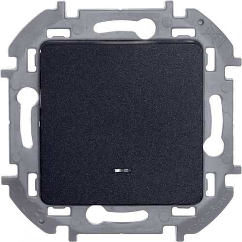 Выключатель 1-кл. Inspiria 10А IP20 250В 10AX с подсветкой/индикацией механизм антрацит Leg 673613 673613