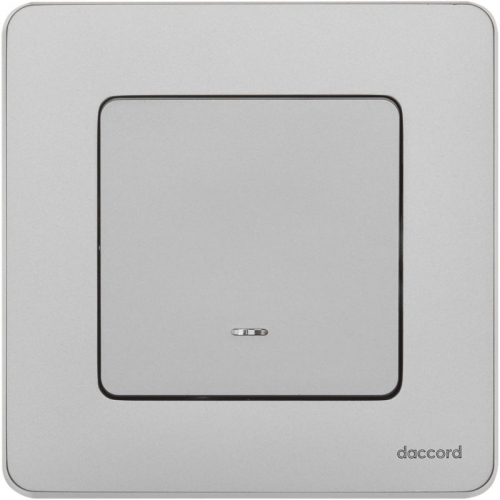 Механизм переключателя 1-кл. Inspiria 10А IP20 250В 10AX с подсветкой / индикацией алюм. Leg 673662 673662