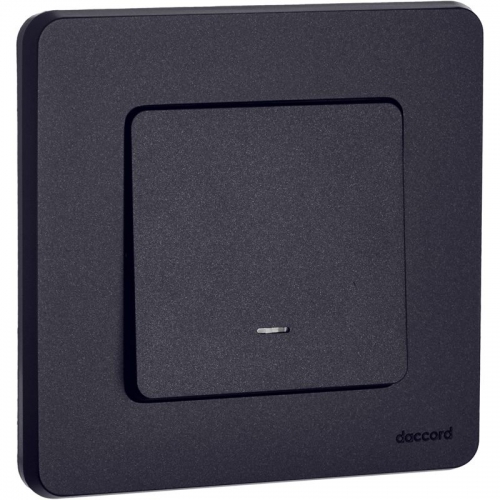 Механизм переключателя 1-кл. Inspiria 10А IP20 250В 10AX с подсветкой / индикацией антрацит Leg 673663 673663