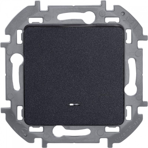 Механизм переключателя 1-кл. Inspiria 10А IP20 250В 10AX с подсветкой / индикацией антрацит Leg 673663 673663