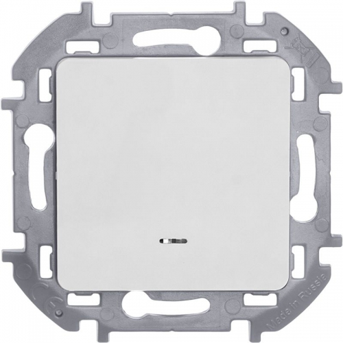 Механизм переключателя 1-кл. Inspiria 10А IP20 250В 10AX с подсветкой / индикацией бел. Leg 673660 673660