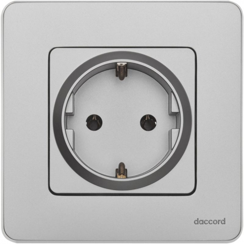 Розетка 1-м СП Inspiria 16А IP20 250В 2P+E немецк. стандарт механизм алюм. Leg 673722 673722