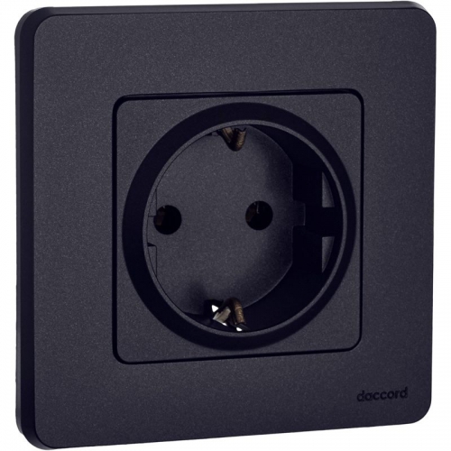 Розетка 1-м СП Inspiria 16А IP20 250В 2P+E немецк. стандарт механизм антрацит Leg 673723 673723