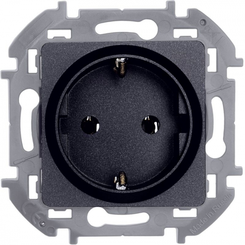 Розетка 1-м СП Inspiria 16А IP20 250В 2P+E немецк. стандарт механизм антрацит Leg 673723 673723