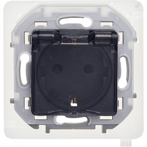 Розетка 1-м СП Inspiria 16А IP44 250В 2P+E защ. шторки с крышкой немецк. стандарт механизм антрацит Leg 673743 673743