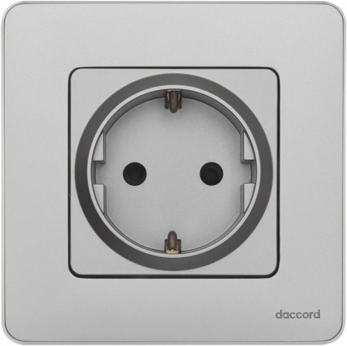 Розетка 1-м СП Inspiria 16А IP20 250В 2P+E защ. шторки немецк. стандарт механизм алюм. Leg 673732 673732