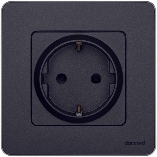 Розетка 1-м СП Inspiria 16А IP20 250В 2P+E защ. шторки немецк. стандарт механизм антрацит Leg 673733 673733