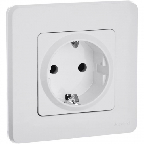 Розетка 1-м СП Inspiria 16А IP20 250В 2P+E защ. шторки немецк. стандарт механизм бел. Leg 673730 673730