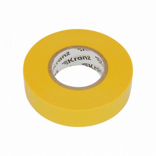 Изолента ПВХ профессиональная 0.18х19мм 20м желт. (уп.10шт) Kranz KR-09-2802 KR-09-2802