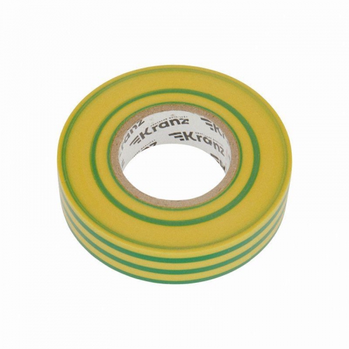 Изолента ПВХ профессиональная 0.18х19мм 20м желт./зел. (уп.10шт) Kranz KR-09-2807 KR-09-2807