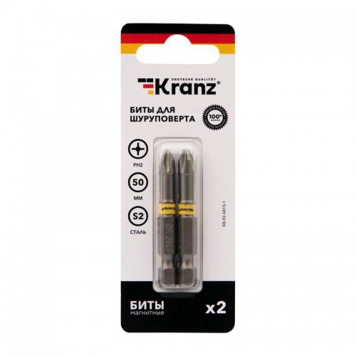 Бита PH2х50мм для шуруповерта (уп.2шт) Kranz KR-92-0415-1 KR-92-0415-1