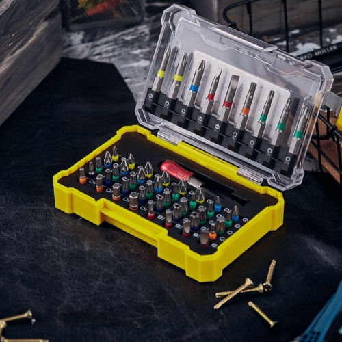 Набор бит с магнитным держателем 25-50мм 49шт пластик. коробка Kranz KR-92-0462 KR-92-0462