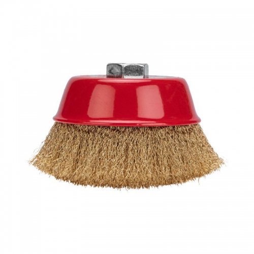 Щетка чашечная для УШМ витая латунированная проволока 125мм М14 Kranz KR-91-1210 KR-91-1210