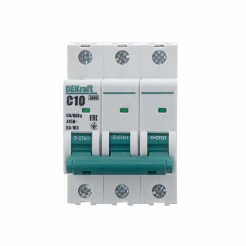 Выключатель автоматический модульный 3п С 10А 6кА ВА-103 SchE 12303DEK 12303DEK