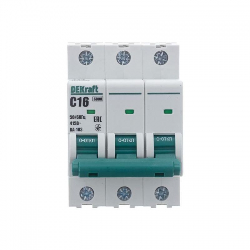 Выключатель автоматический модульный 3п C 16А 6кА ВА-103 SchE 12305DEK 12305DEK