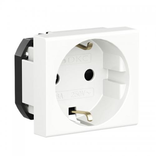Розетка 1-м СП Viva 2мод. защ. шторки с заземл. бел. DKC 45005 45005