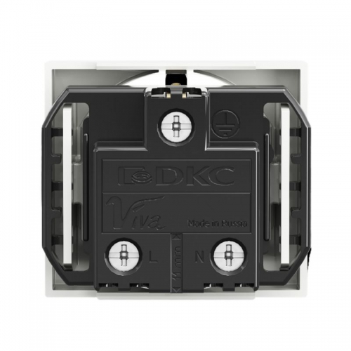 Розетка 1-м СП Viva 2мод. защ. шторки с заземл. бел. DKC 45005 45005