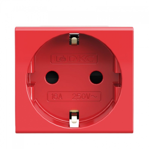 Розетка 1-м СП Viva 2мод. защ. шторки с заземл. красн. DKC 45015 45015