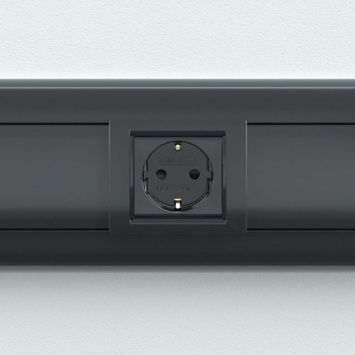 Розетка 1-м 2мод. Viva 16А IP20 2P+E с заземл. защ. шторки черн. DKC 45205 45205