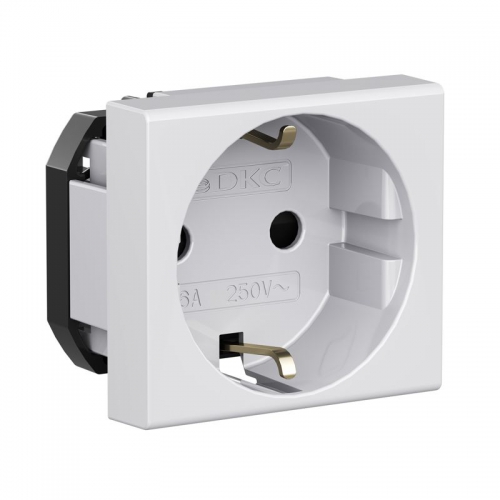 Розетка 1-м СП Viva 2мод. защ. шторки с заземл. сер. DKC 45025 45025