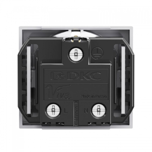 Розетка 1-м СП Viva 2мод. защ. шторки с заземл. сер. DKC 45025 45025
