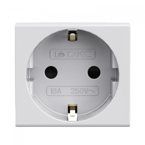 Розетка 1-м СП Viva 2мод. защ. шторки с заземл. сер. DKC 45025 45025