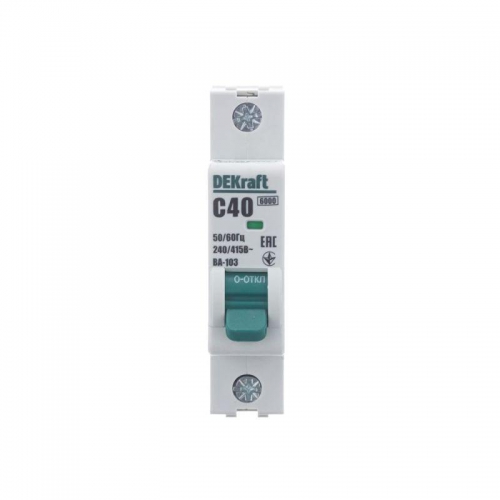 Выключатель автоматический модульный 1п C 40А 6кА ВА-103 DEKraft 12277DEK 12277DEK