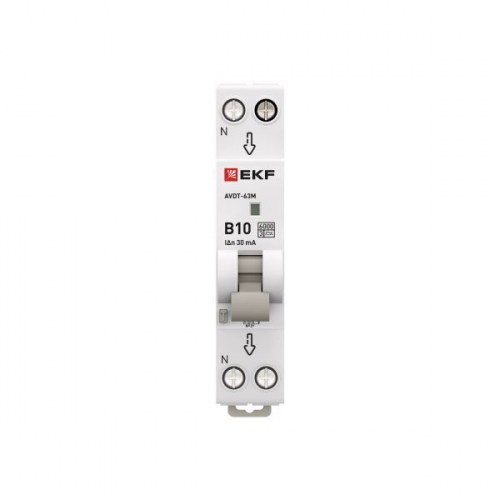 Выключатель автоматический дифференциального тока 1мод. C 10А 30мА тип А 6кА АВДТ-63М (электрон.) PROxima EKF D636EA10C30 D636EA10C30