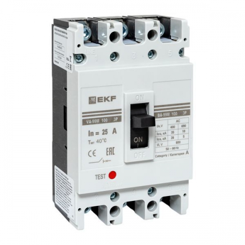 Выключатель автоматический 3п 100/25А 35кА ВА-99М PROxima EKF mccb99-100-25m mccb99-100-25m