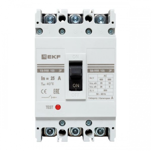 Выключатель автоматический 3п 100/25А 35кА ВА-99М PROxima EKF mccb99-100-25m mccb99-100-25m