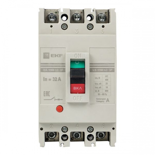 Выключатель автоматический 3п 63/32А 25кА ВА-99М PROxima EKF mccb99-63-32m mccb99-63-32m