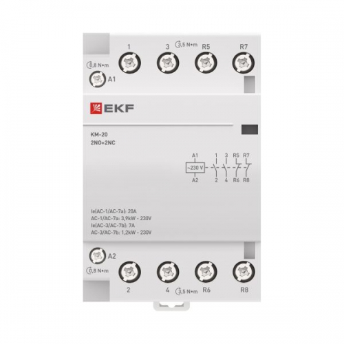 Контактор модульный КМ 20А 2NО+2NC (3 мод.) PROxima EKF km-3-20-22 km-3-20-22