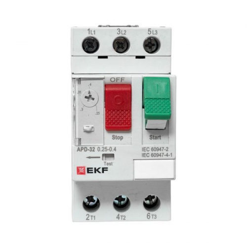 Выключатель автоматический для защиты двигателя АПД-32 0.25-0.4А EKF apd-me-0.4 apd-me-0.4