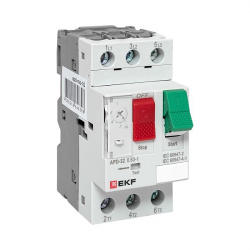 Выключатель автоматический для защиты двигателя АПД-32 0.63-1.0А EKF apd-me-1.0 apd-me-1.0