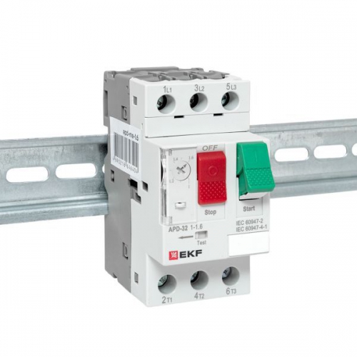 Выключатель автоматический для защиты двигателя АПД-32 1.0-1.6А EKF apd-me-1.6 apd-me-1.6