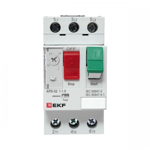 Выключатель автоматический для защиты двигателя АПД-32 1.0-1.6А EKF apd-me-1.6 apd-me-1.6